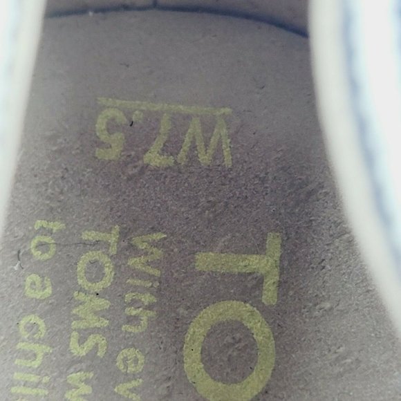 Toms Blue Striped Peep Toe Espadrille Wedge Sandal Size 7.5 - Picture 8 of 8